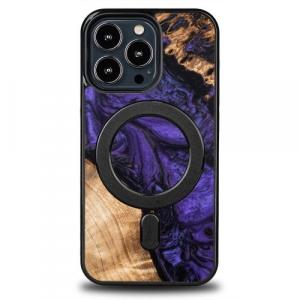 Drewniane etui do iPhone 13 Pro, Bewood Unique Violet do MagSafe