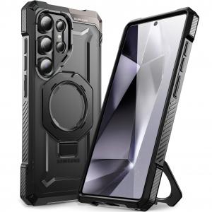 Etui pancerne Supcase UB Grip Mag do MagSafe do Galaxy S25 Ultra, czarno-przezroczyste