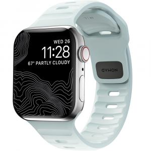 Pasek Nomad Sport Strap Apple Watch 49/46/45/44 mm, biały, świecący w ciemności na niebiesko