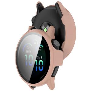 Etui ze szkłem do zegarka Bizon Case+Glass Watch do Garmin Vivoactive 6, różowe