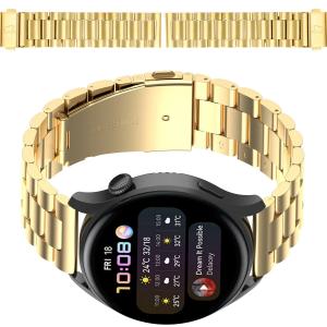 Pasek ze stali nierdzewnej do smartwatcha, Bizon Strap Watch Aura, QuickRelease 20 mm, złoty