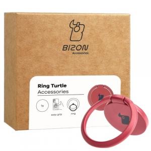 Uchwyt na palec Bizon Accessories Ring Turtle uniwersalny, różowy