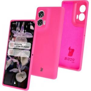 Silikonowe etui Bizon Soft Case do Motorola Edge 50 Fusion, neonowo-różowe