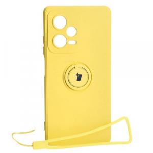 Etui Bizon Case Silicone Ring Sq do Xiaomi Redmi Note 12 Pro Plus 5G, żółte