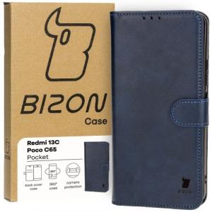 Etui z klapką Bizon Case Pocket do Xiaomi Redmi 13C / Xiaomi Poco C65, granatowe