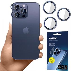 Osłona na aparat 3mk HARDY Lens Protection Pro 1 zestaw dla iPhone 15 Pro Max, niebieska