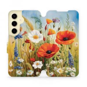 Etui z klapką do Galaxy S24, Mobiwear Book, łąkowe kwiaty
