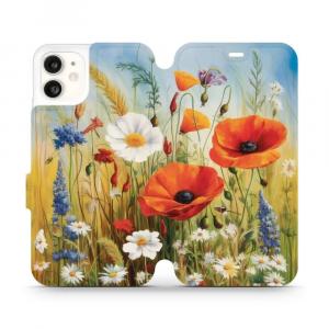 Etui z klapką do iPhone 11, Mobiwear Book, łąkowe kwiaty