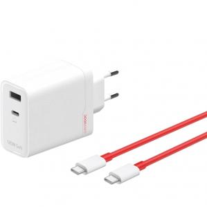 Ładowarka sieciowa OnePlus SuperVOOC GaN Dual Charger 120W USB-A/USB-C + kabel USB-C 1m, biała