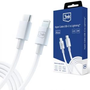 Kabel ładująco- przesyłowy 3mk Hyper Cable USB-C do Lightning, 20W, 1,2m, biały