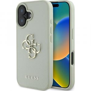 Etui Guess Grained Big 4G Small Classic Logo do iPhone 16, zielone