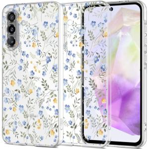 Etui Tech-Protect Flexair do Galaxy A36 5G, przezroczyste z kwiatowym wzorem