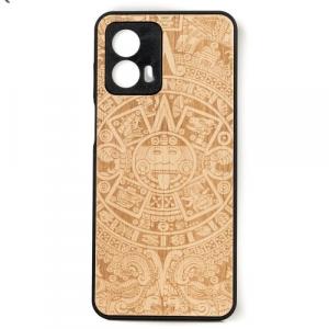 Drewniane etui Bewood do Motorola G53 5G KALENDARZ AZTECKI ANIEGRE