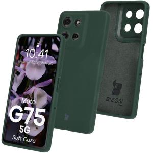 Silikonowe etui Bizon Soft Case do Motorola Moto G75 5G, ciemnozielone