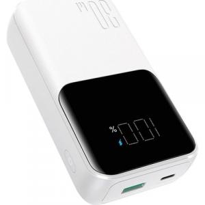 Powerbank Joyroom JR-PBC06 10000mAh, 30W, 1x USB-A / 1x USB-C + kabel USB-C i Lightning, biały