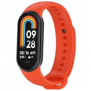 Silikonowy pasek Bizon Strap Watch Dots do Xiaomi Smart Band 10 / 9 / 9 NFC / 8, pomarańczowy