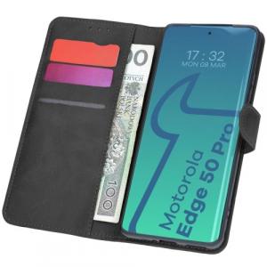 Etui z klapką Bizon Case Pocket do Motorola Edge 50 Pro, czarne