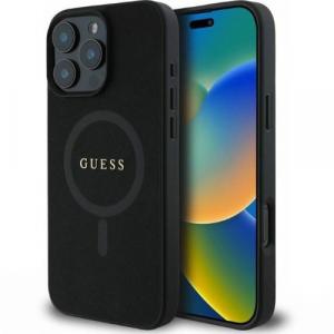 Etui Guess Hardcase Saffiano Classic Logo MagSafe do iPhone 16 Pro Max, czarne