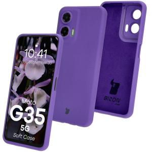 Silikonowe etui Bizon Soft Case do Motorola Moto G35 5G, fioletowe