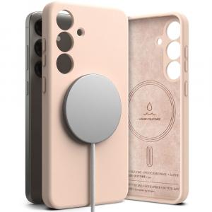 Etui Ringke Silicone Magnetic do MagSafe do Galaxy S25 Plus, różowe