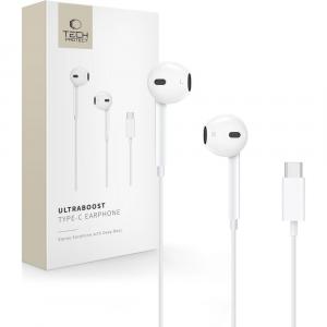 Słuchawki przewodowe douszne Tech-Protect UltraBoost Core, USB-C, 1.2 m, białe