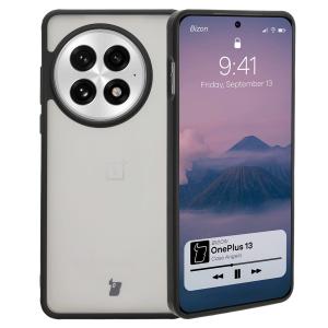 Etui Bizon Case Angelo do OnePlus 13, przydymione z czarną ramką
