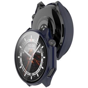 Etui ze szkłem do zegarka Bizon Case+Glass Watch do OnePlus Watch 3 / Oppo Watch X2, niebieskie
