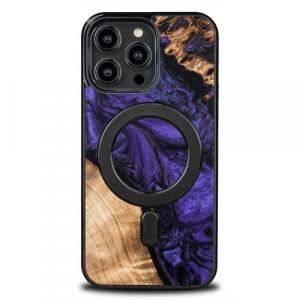Drewniane etui do iPhone 14 Pro Max, Bewood Unique Violet do MagSafe
