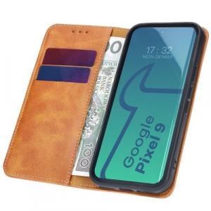 Etui z klapką Bizon Case Pocket Pro do Google Pixel 9 / 9 Pro, brązowe