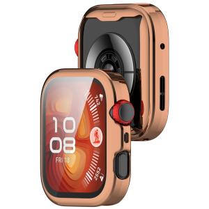 Etui z osłoną ekranu Bizon Case Watch Felipe do Huawei Watch Fit 4 Pro, różowozłote