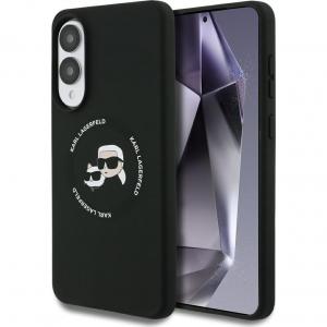 Etui Karl Lagerfeld Hard Case Silicone Karl & Choupette Heads Ring MagSafe do Galaxy S25 Edge, czarne