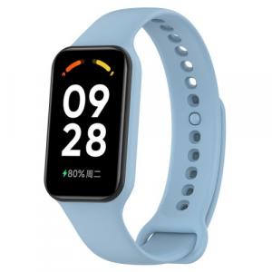 Etui z paskiem Bizon Strap + Case Watch Dots do Xiaomi Redmi Smart Band 2 / Xiaomi Mi Band 8 Active, błękitne