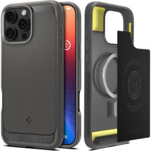 Etui Spigen Rugged Armor Mag do MagSafe do iPhone 16 Pro, szare