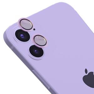 Szkło hartowane na aparat Bizon Glass Snap Lens do iPhone 12/12 Mini/11, 1 zestaw, fioletowa ramka