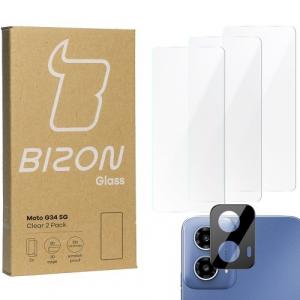 3x Szkło + szybka na aparat BIZON Clear 2 Pack do Motorola Moto G34 5G