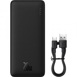 Powerbank Baseus Airpow 20000mAh PD 20W + kabel USB-A / USB-C, czarny