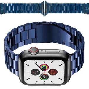 Pasek ze stali nierdzewnej Bizon Strap Watch Aura do Apple Watch 41/40/38 mm, niebieski