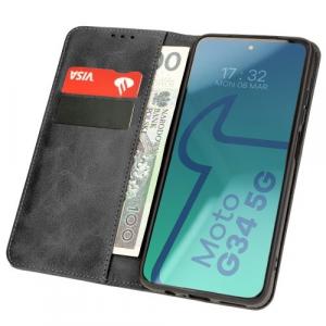 Etui z klapką Bizon Case Pocket Pro do Motorola Moto G34 5G, czarne