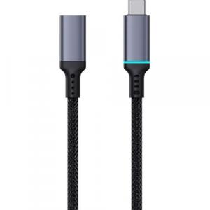 Kabel przejściówka Baseus USB-C (żeński) - USB-C (męski), przedłużacz 10 Gbps, 0,5 m, czarny