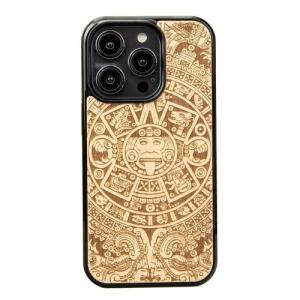 Drewniane etui Bewood iPhone 15 Pro, Kalendarz Aztecki Aniegre