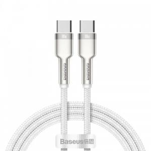 Kabel Baseus Cafule 100W 5A USB-C do USB-C 1m, biały