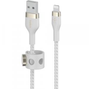 Kabel Belkin Boost Charge Pro Flex Braided MFi USB-A do Lightning 1m, biały