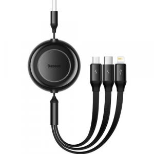 Kabel Baseus Bright Mirror 2 USB-A do Lightning / USB-C / MicroUSB, 1.1m, 3.5A, czarny