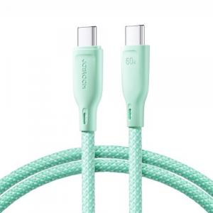 Kabel do ładowania / transmisji danych Joyroom Multi-Color USB-C do USB-C, 60W, 1m, zielony