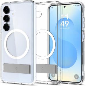 Etui Spigen Ultra Hybrid S Mag do MagSafe do Galaxy S25, przezroczysto-białe