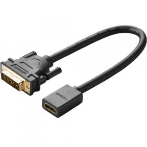 Adapter, przejściówka DVI (męski) - HDMI (żeński), Ugreen, 0.15m, czarny