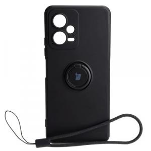 Etui Bizon Case Silicone Ring Sq do Xiaomi Redmi Note 12 5G/Poco X5, czarne