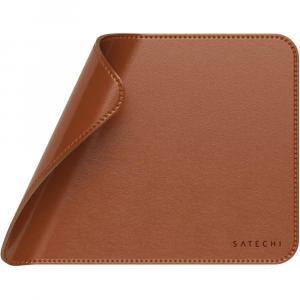 Podkładka pod mysz, na biurko ze skóry wegańskiej, Satechi Premium Mouse Pad, brązowa