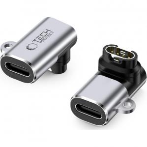 Adapter kątowy USB-C do Garmin Watch, Tech-Protect UltraBoost, 5W, USB 2.0, szary