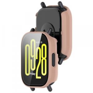 Etui ze szkłem do zegarka Bizon Case+Glass Watch do Xiaomi Redmi Watch 5 Active, różowe